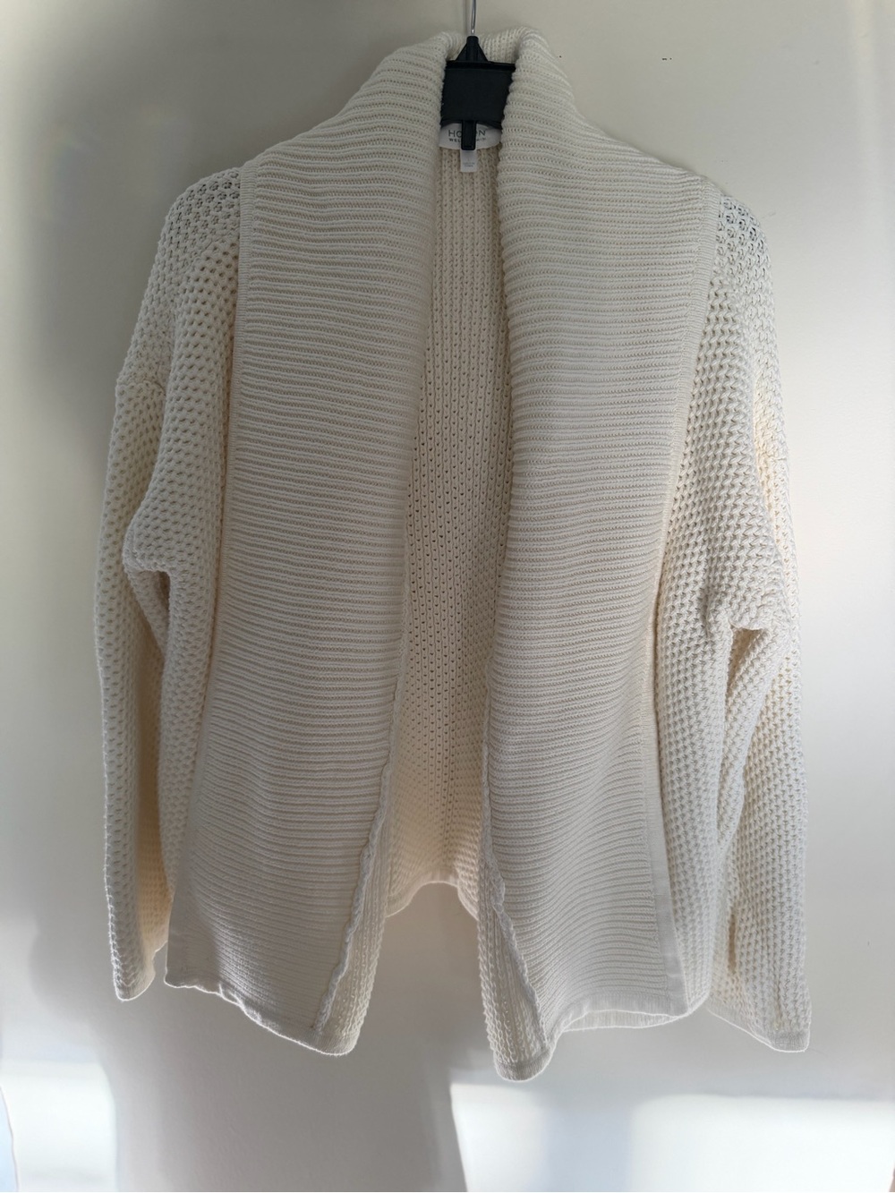 Haven Well Within Women’s Large Cream 100% Cotton Chunky Knit Cardigan Sweater